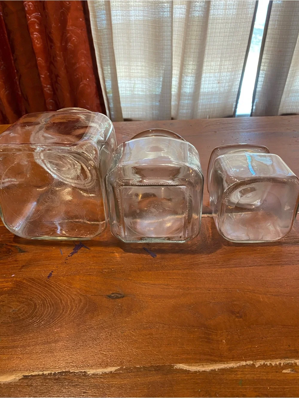 Set  of 3 Apothecary Jars with Lids- no label